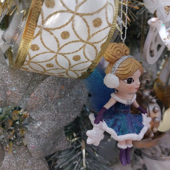 Beautiful Princess Fairy Xmas Christmas Ornament In Beautiful Dress - Picture 4 of 9